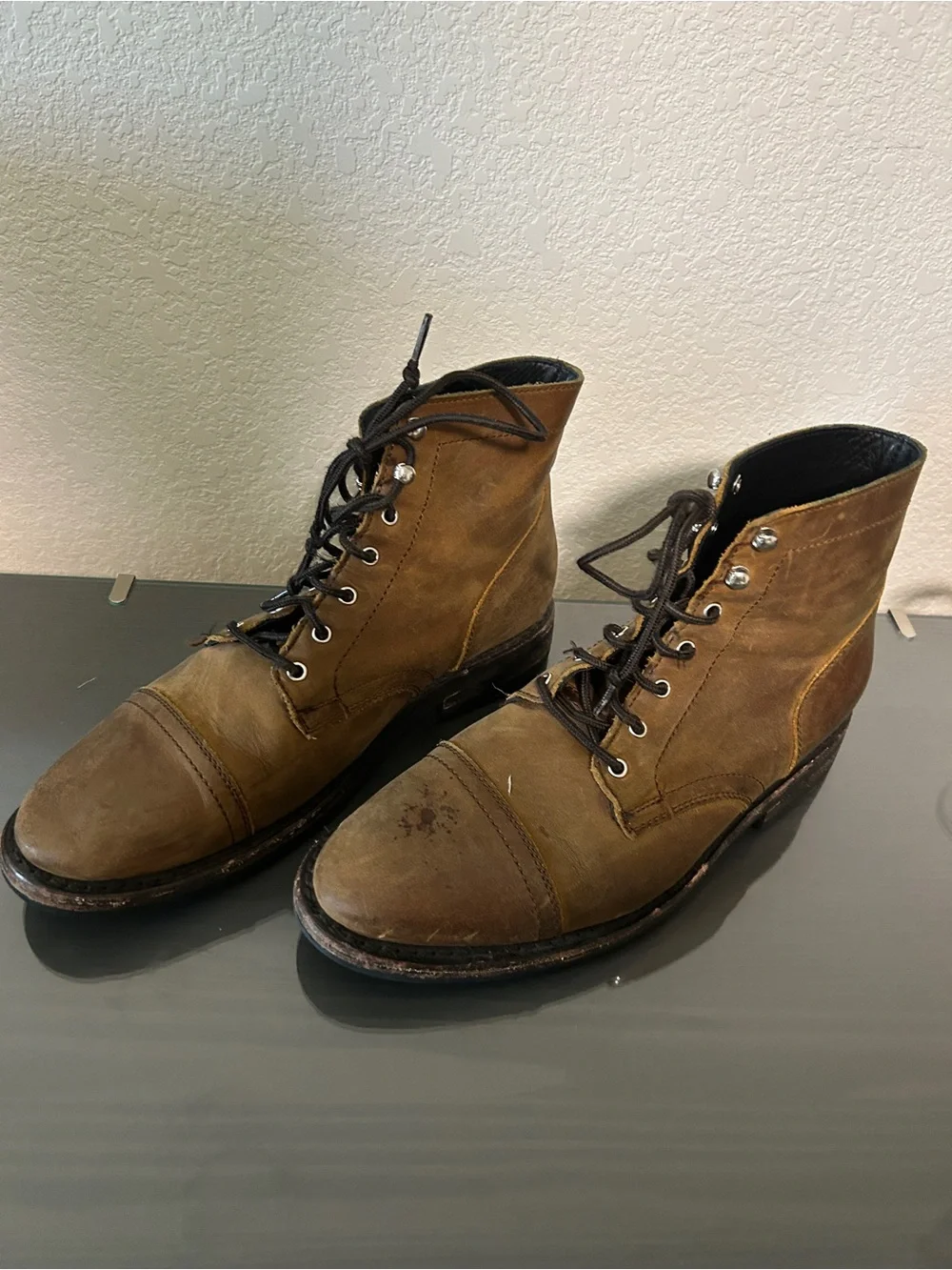 Thursday Boot Company Men's Tan Leather Lace-Up Boots
